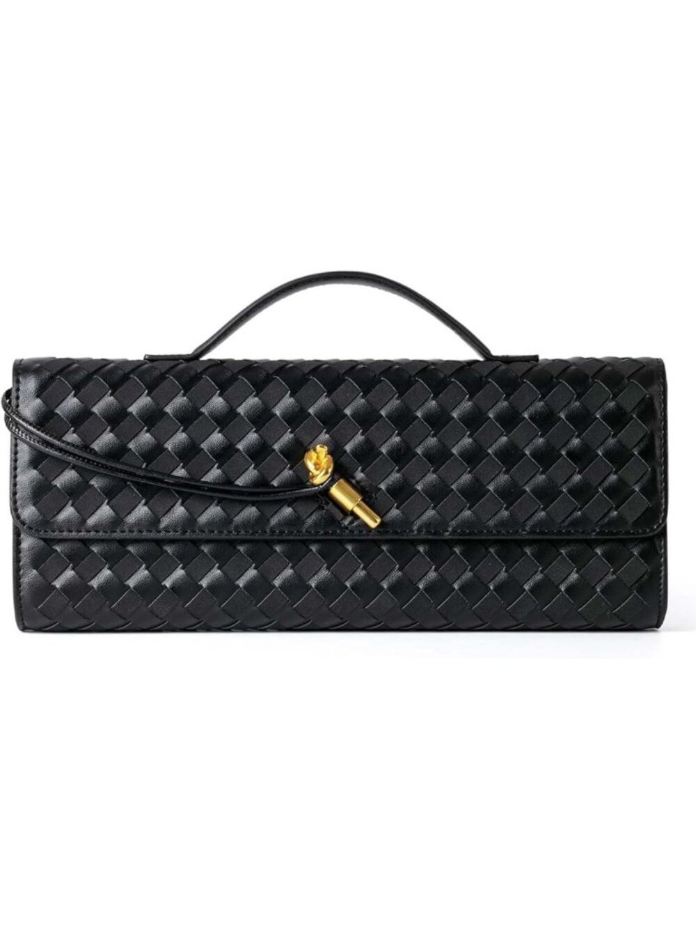 Stylish Woven Leather Clutch Purse for Women - Versatile Crossbody Evening Bag